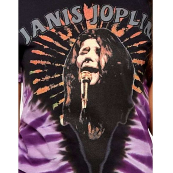 Janis Joplin Tie Dye rock blues Official cotton T-shirt S M NWT - Picture 2 of 3